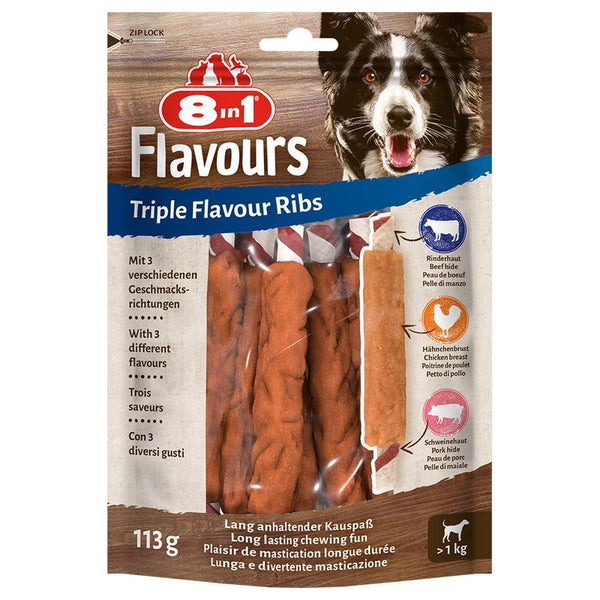 8in1 Triple Flavour Ribs Chew Sticks || 8in1 || view 1