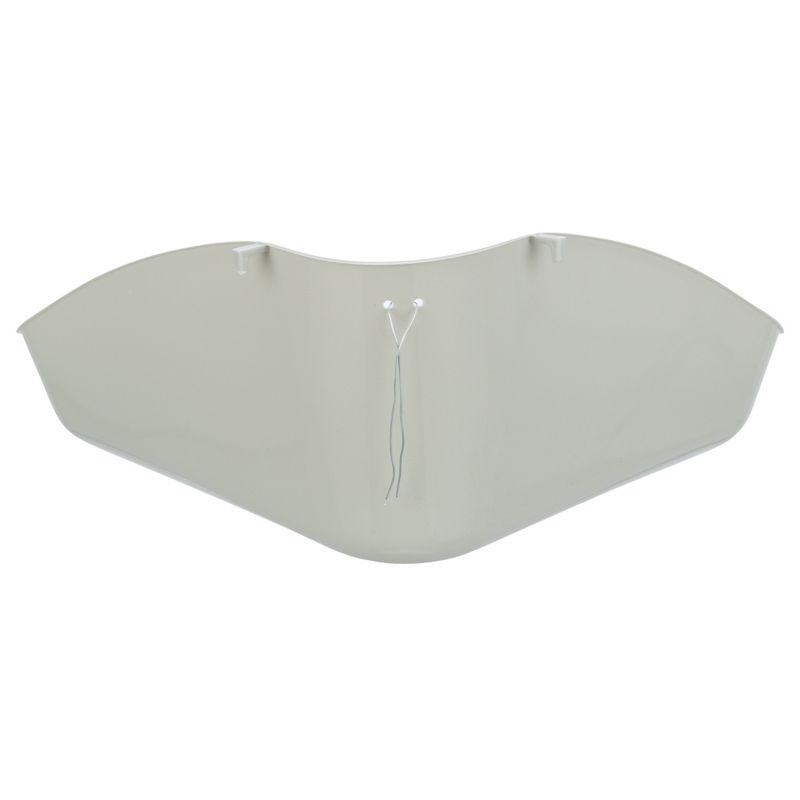 Transparent plastic guard with cords for fastening, suitable for the neck area.