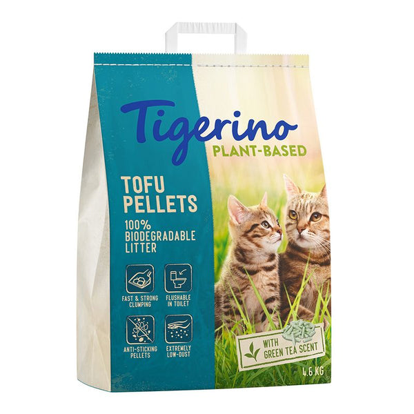 Tigerino Plant-Based Litter Tofu Pellets - Green Tea Scent || Tigerino || view 1
