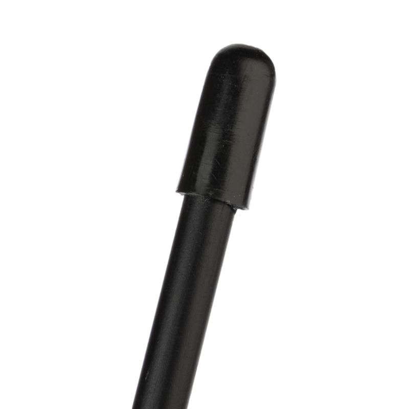 Close-up of a black rod with a rounded end, showing product detail for material and tip shape.
