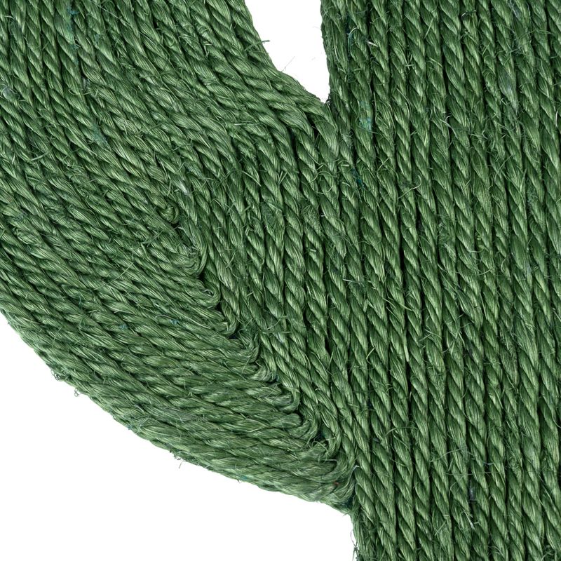 Close-up of green sisal rope, suitable for scratching surfaces or toys.