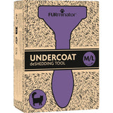 FURminator undercoat deShedding tool for medium to large size, over 4.5 kg. Packaging shows silhouette of a long-haired animal.