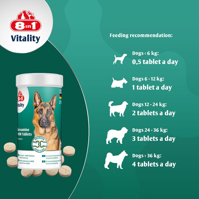 8in1 Vitality Glucosamine + MSM Tablets