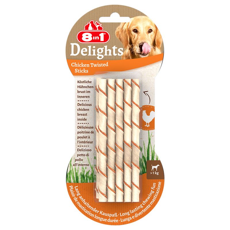 8in1 Delights Twisted Sticks for Small Dogs - Chicken || 8in1 || view 1