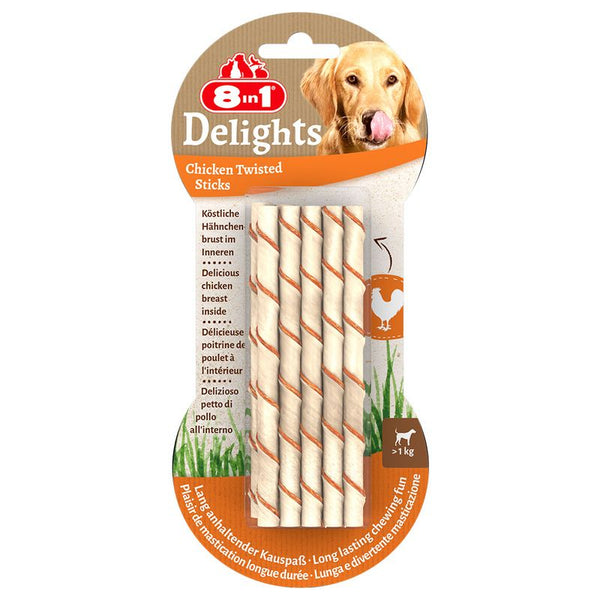 8in1 Delights Twisted Sticks for Small Dogs - Chicken || 8in1 || view 1