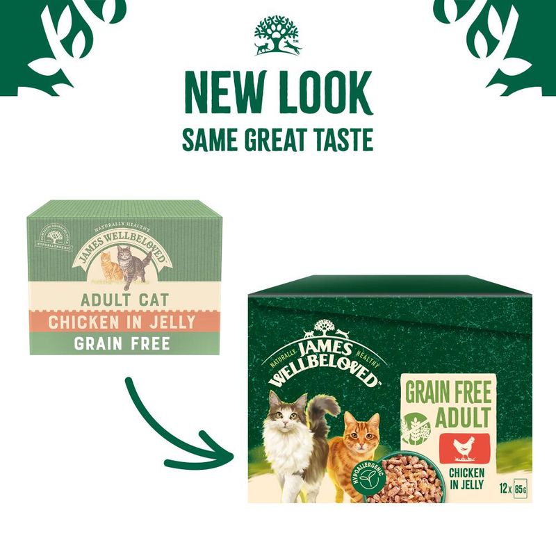 James Wellbeloved Adult Cat Hypoallergenic Pouches - Chicken in Jelly || James Wellbeloved || view 9