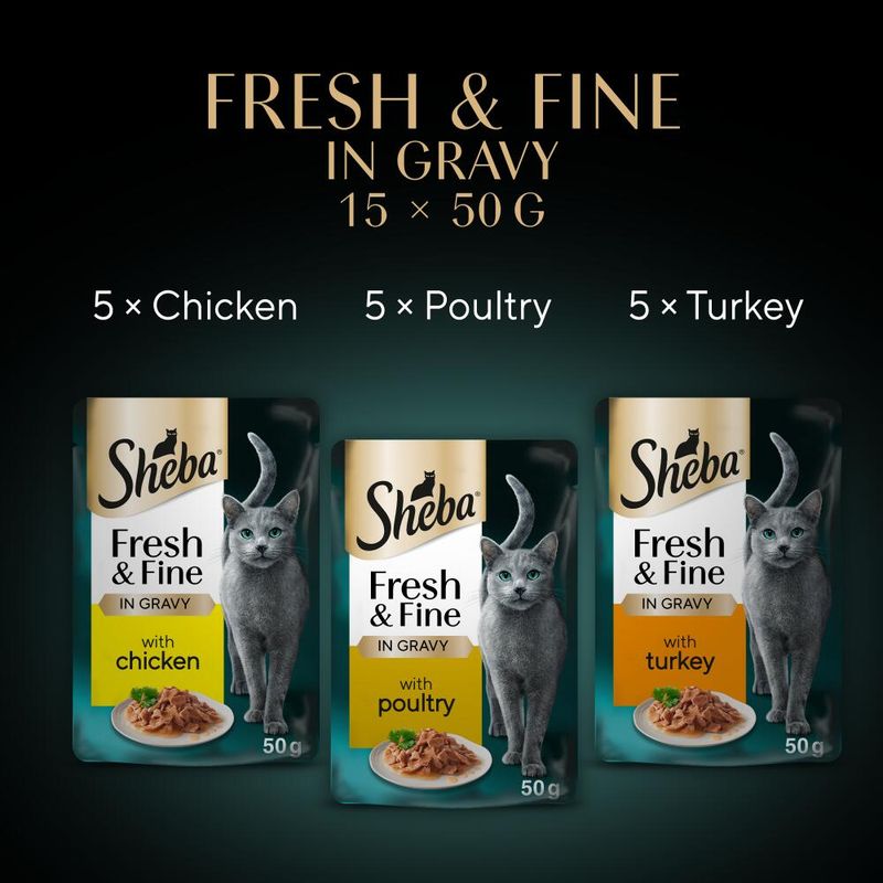 Sheba Fresh & Fine in Gravy Mini Pouches 15 x 50g || Sheba || view 7