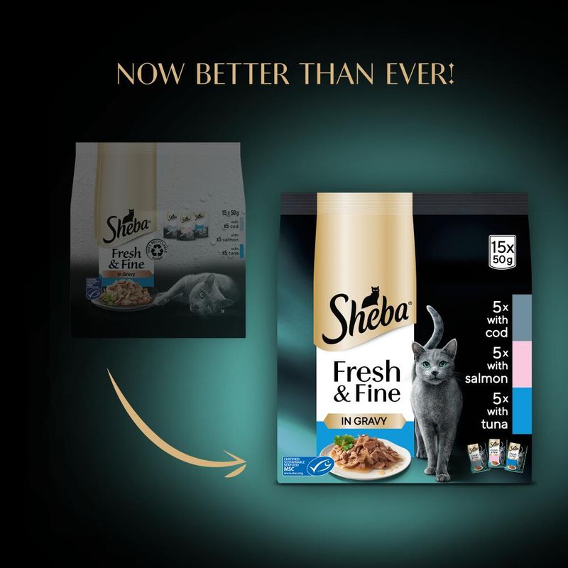 Sheba Fresh & Fine in Gravy Mini Pouches 15 x 50g || Sheba || view 27
