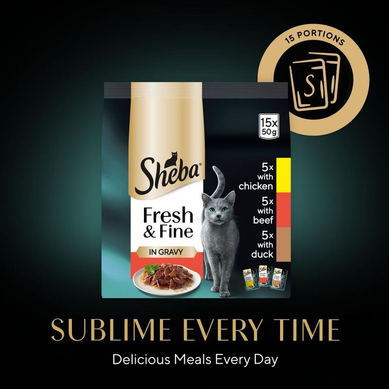 Sheba Fresh & Fine in Gravy Mini Pouches 15 x 50g || Sheba || view 33