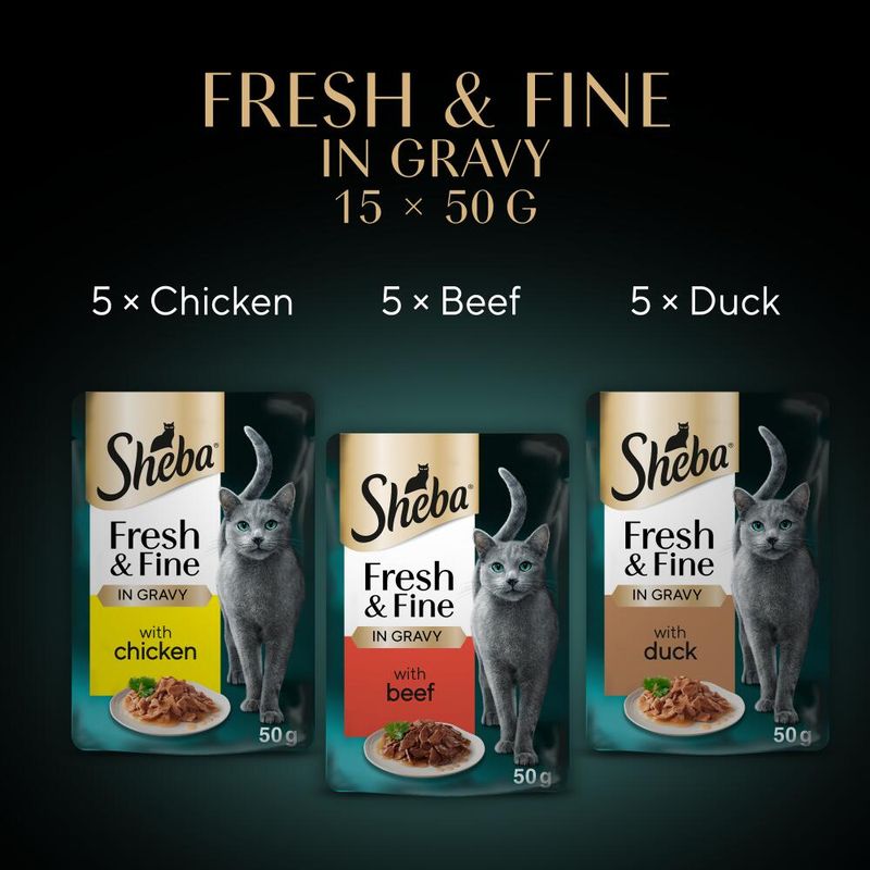 Sheba Fresh & Fine in Gravy Mini Pouches 15 x 50g || Sheba || view 34