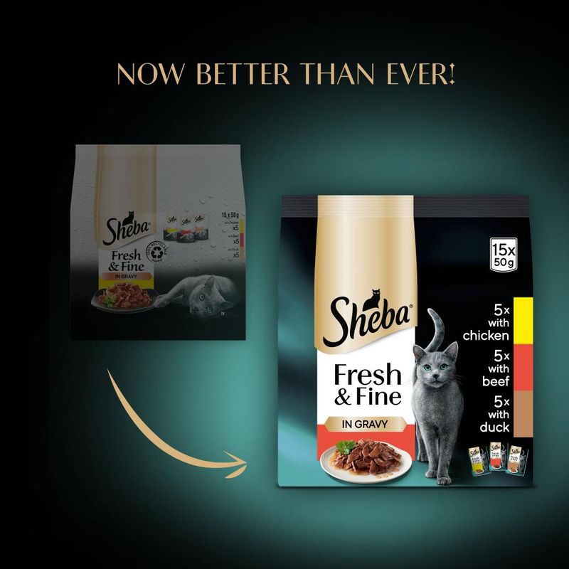 Sheba Fresh & Fine in Gravy Mini Pouches 15 x 50g || Sheba || view 40