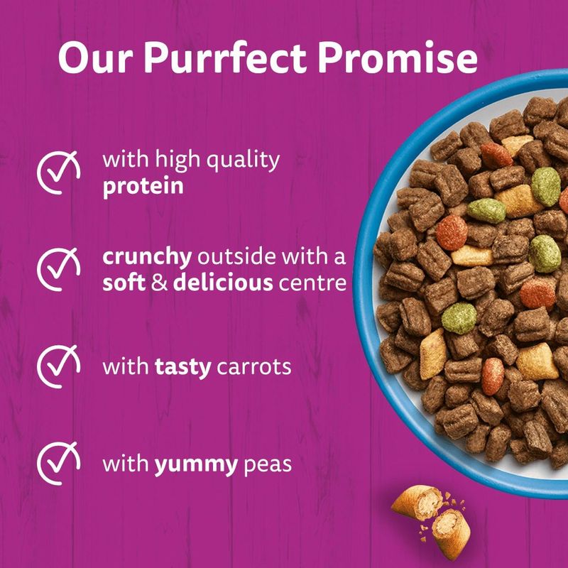 Promise: with high-quality protein, crunchy on the outside and soft on the inside, with carrots and peas.
