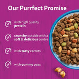 Promise: with high-quality protein, crunchy on the outside and soft on the inside, with carrots and peas.