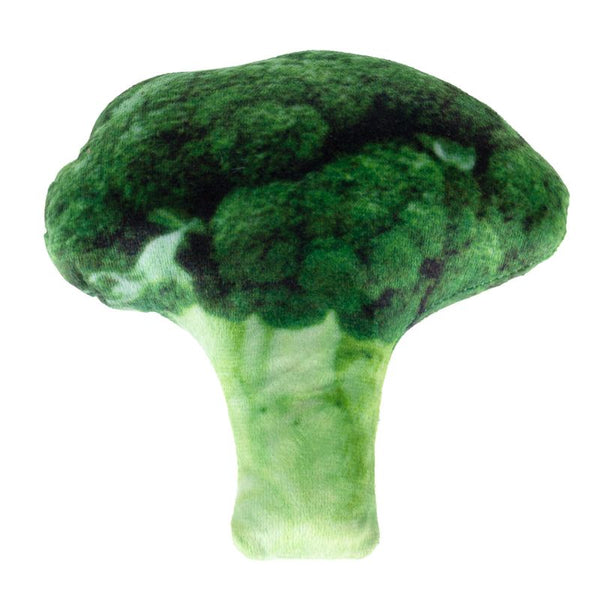 Toy in the shape of broccoli made of green fabric, suitable for pets.