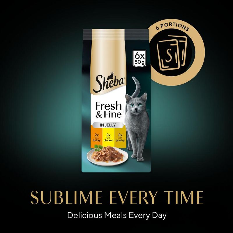 Sheba Fresh & Fine in Jelly Mini Pouches Saver Pack 12 x 50g || Sheba || view 12
