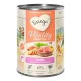 Feringa Vitality Hairball Care, Adult, salmon with sweet potato and salmon oil, 69% selected animal ingredients, grain-free, with taurine, 400g can.