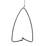 Black wire hanger with plastic ends, suitable for hanging or fastening.