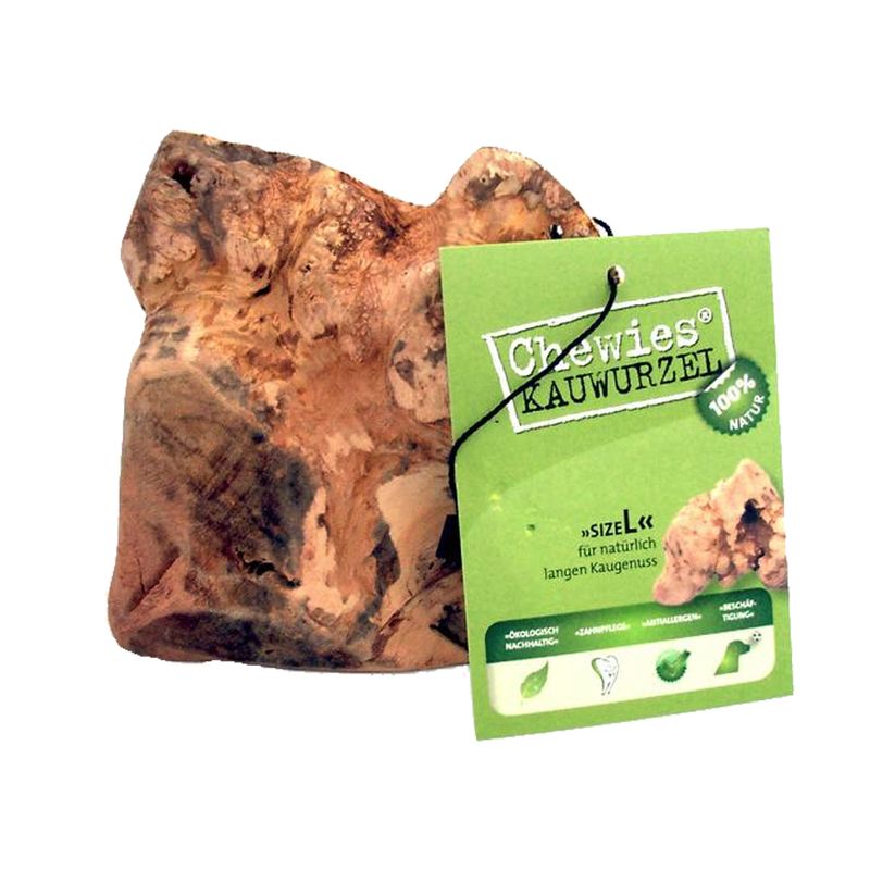 Chewies chewing root size L, 100% natural, for long-lasting natural chewing. Ecologically sustainable, tooth-friendly, anti-allergenic, resource-saving.