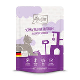 MjAMjAM Quetschie, tasty turkey with carrots. Premium quality from German production. Extra high meat content, grain-free, single protein, contains sufficient taurine.