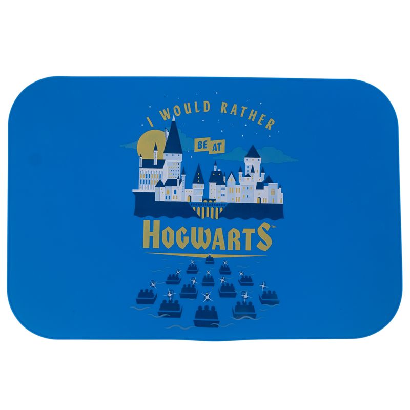 Blue design with Hogwarts castle, text: 'I would rather be at Hogwarts'.
