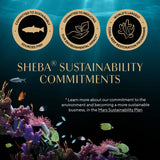 SHEBA Sustainability Promise: sustainable fishing, reduction of environmental impact, world’s largest coral reef restoration programme.