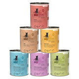 catz finefood Classic wet food, varieties: poultry, game, beef & veal, herring & shrimps, lamb & rabbit, salmon & poultry. Grain-free, no animal testing.