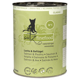 Catz Finefood Classic No. 5, salmon & poultry, no added sugar, grain-free, no animal testing, 96% meat and fish.