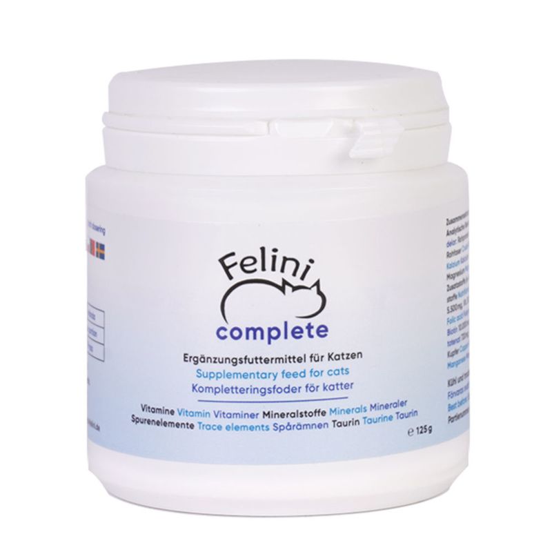 Felini Complete supplementary food for cats, vitamins, minerals, trace elements, taurine, 125 g can.