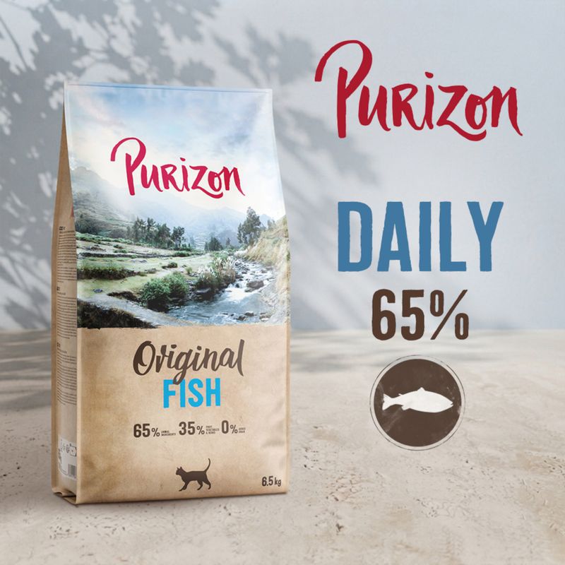 Purizon Original Fish DAILY 65%. 65% fish, 35% vegetables, 0% grain. 6.5 kg.