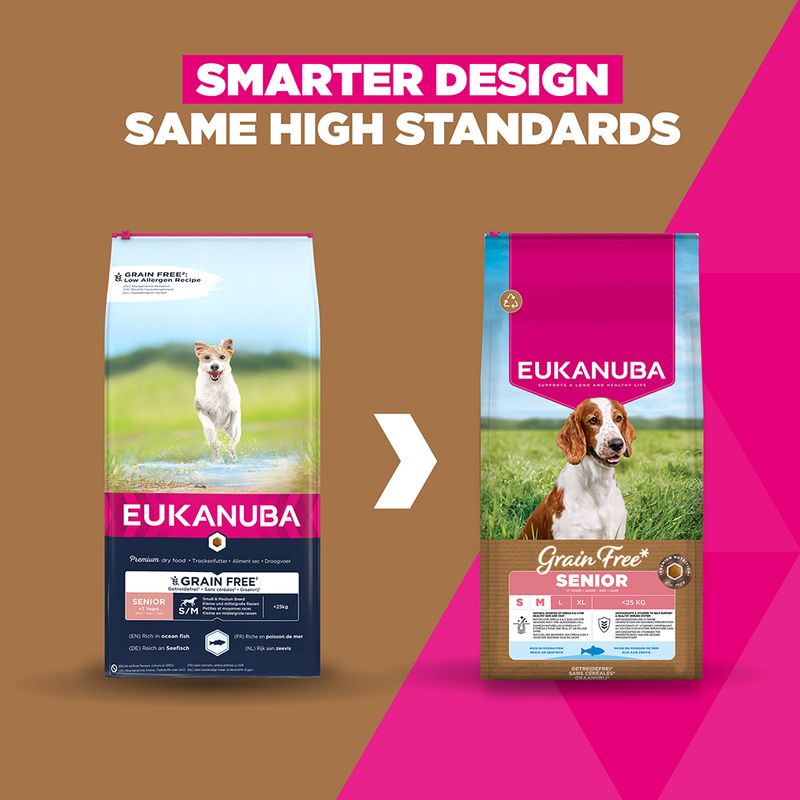 Eukanuba Grain-Free Senior Small & Medium Breed Ocean Fish