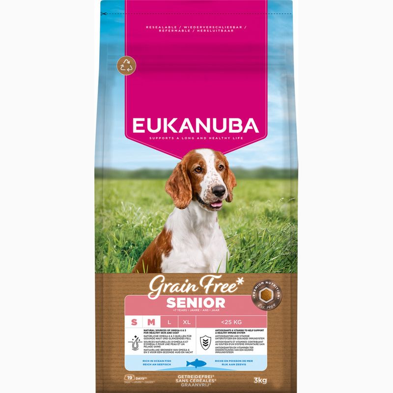 Eukanuba Grain-Free Senior Small & Medium Breed Ocean Fish