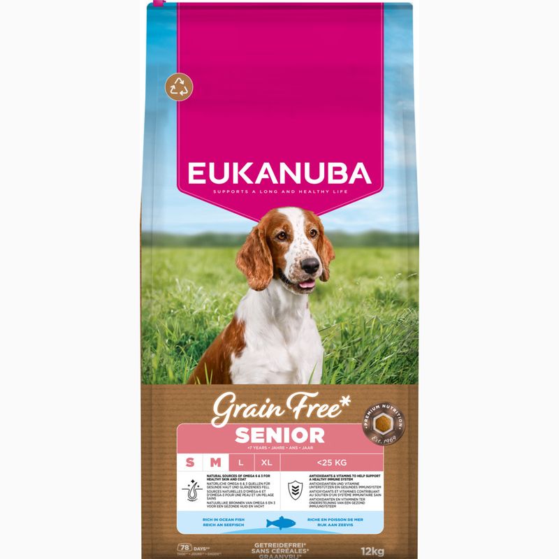 Eukanuba Grain-Free Senior Small & Medium Breed Ocean Fish