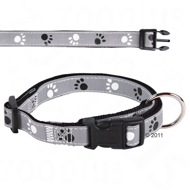 Trixie Reflective Paws Dog Collar - Silver || Trixie || view 3