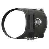 Black Julius-K9 dog harness with sturdy handle and metal ring for attachment. Side lettering 'Julius-K9'.