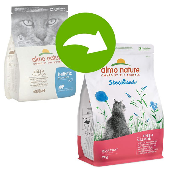 Almo Nature Holistic Sterilised Salmon & Rice Kibble for Cats || Almo Nature Holistic || view 1
