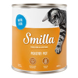 Smilla Poultry Pot cat food, with fish, contains taurine, grain-free, Made in Germany, 800 g can.