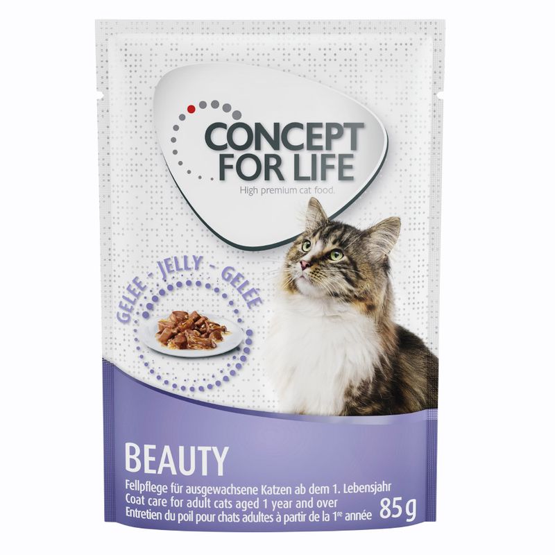 Concept for Life Beauty Gelee, coat care for adult cats from 1 year, 85g. High premium cat food.