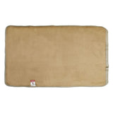 Beige mat with textured surface and small label at bottom left, featuring a red logo and text: 'Kühlmatte für Haustiere'.