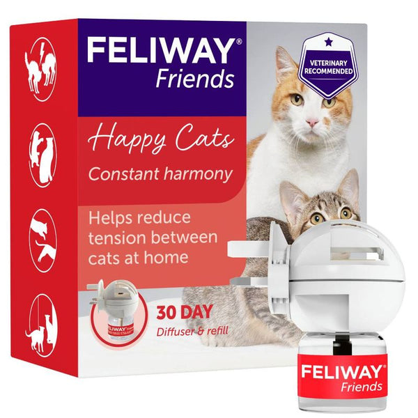 Feliway Friends 30 day diffuser and refill, helps reduce tension between cats at home, promotes constant harmony. Veterinary recommended.