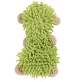 Green plush toy with a soft, textured surface and beige accents on the sides.