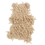 Beige plush toy with textured surface and two small ears, suitable for pets.