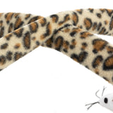 Toy with leopard pattern and white mouse, suitable for pets.