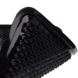 Black plastic surface with diamond-shaped texture, suitable for non-slip applications or accessories.