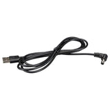 Black USB cable with a straight connector and an angled connector, suitable for electronic devices.