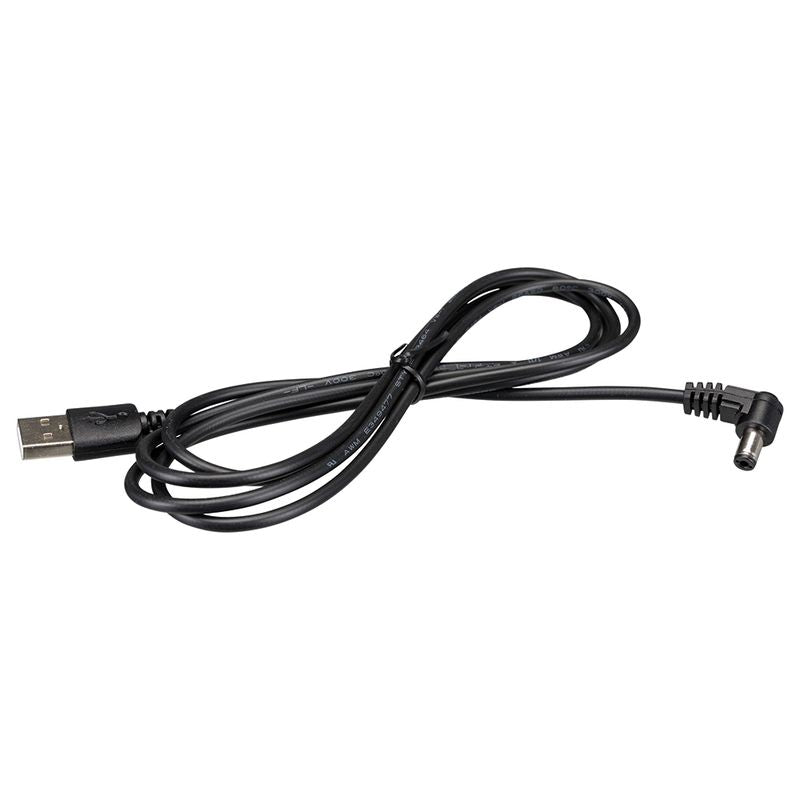 Black USB cable with a straight connector and an angled connector, suitable for electronic devices.