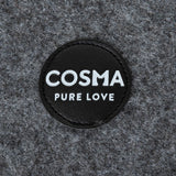 Cosma Pure Love. Brand logo on grey felt.