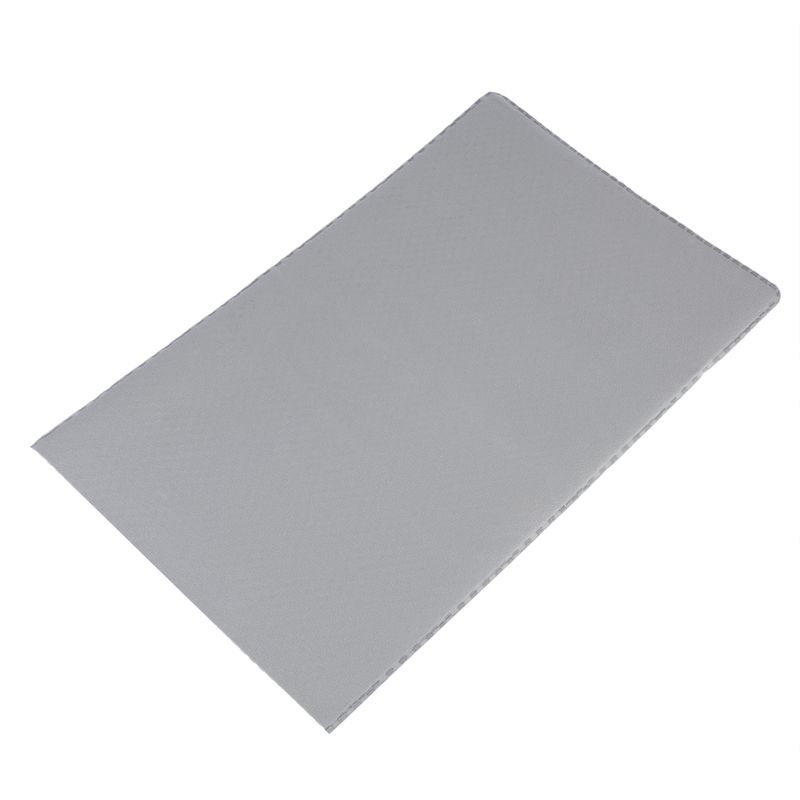Grey rectangular mat, flat and without visible patterns or text.