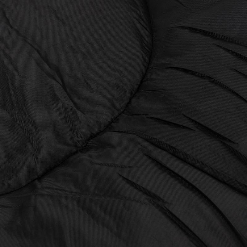 Black fabric with quilted design, suitable for upholstery or pet accessories.