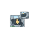 Illustration showing a car seat cover installed in the back seat, with a dog sitting on it. Inset image displays the cover from a different angle for clarity.