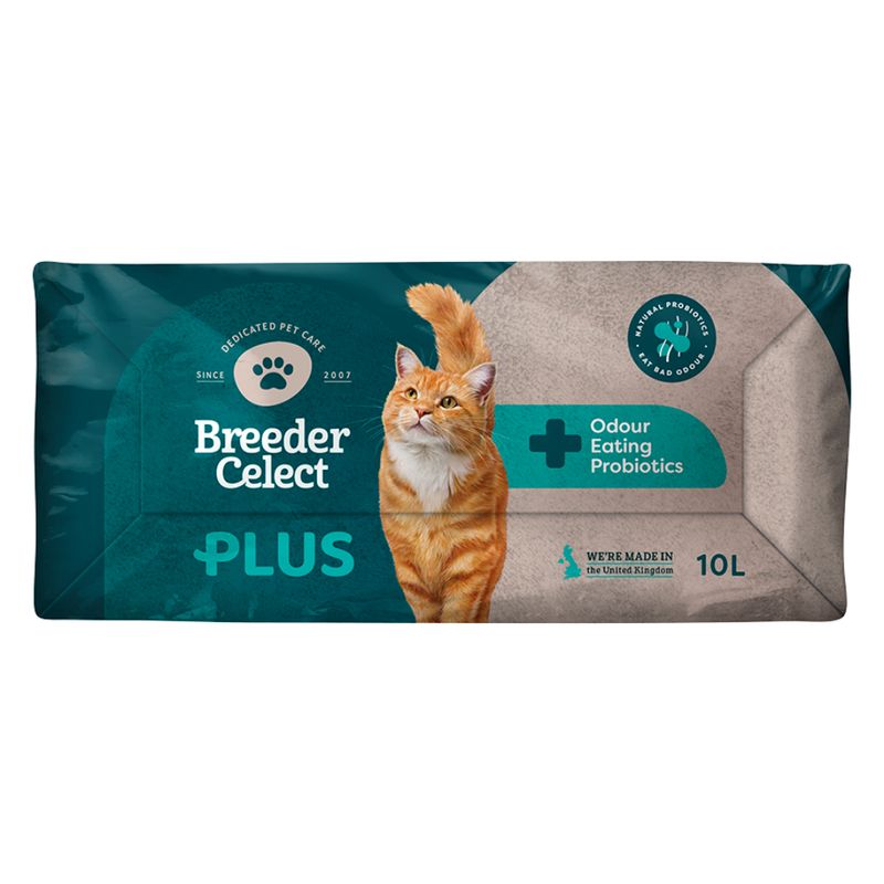 Breeder Celect Plus 10L with odour eating probiotics, made in the United Kingdom. Features natural probiotics to reduce bad odours.